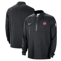 Men's Nike Black Detroit Pistons 2024/25 Courtside Performance Half-Zip Top