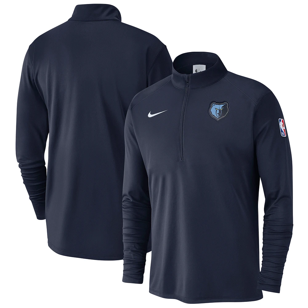 Men's Nike Navy Memphis Grizzlies 2024/25 Courtside Performance Half-Zip Top