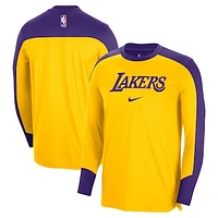 Men's Nike Gold Los Angeles Lakers 2024/25 Authentic Pre-Game Legend Long Sleeve Shooting Shirt