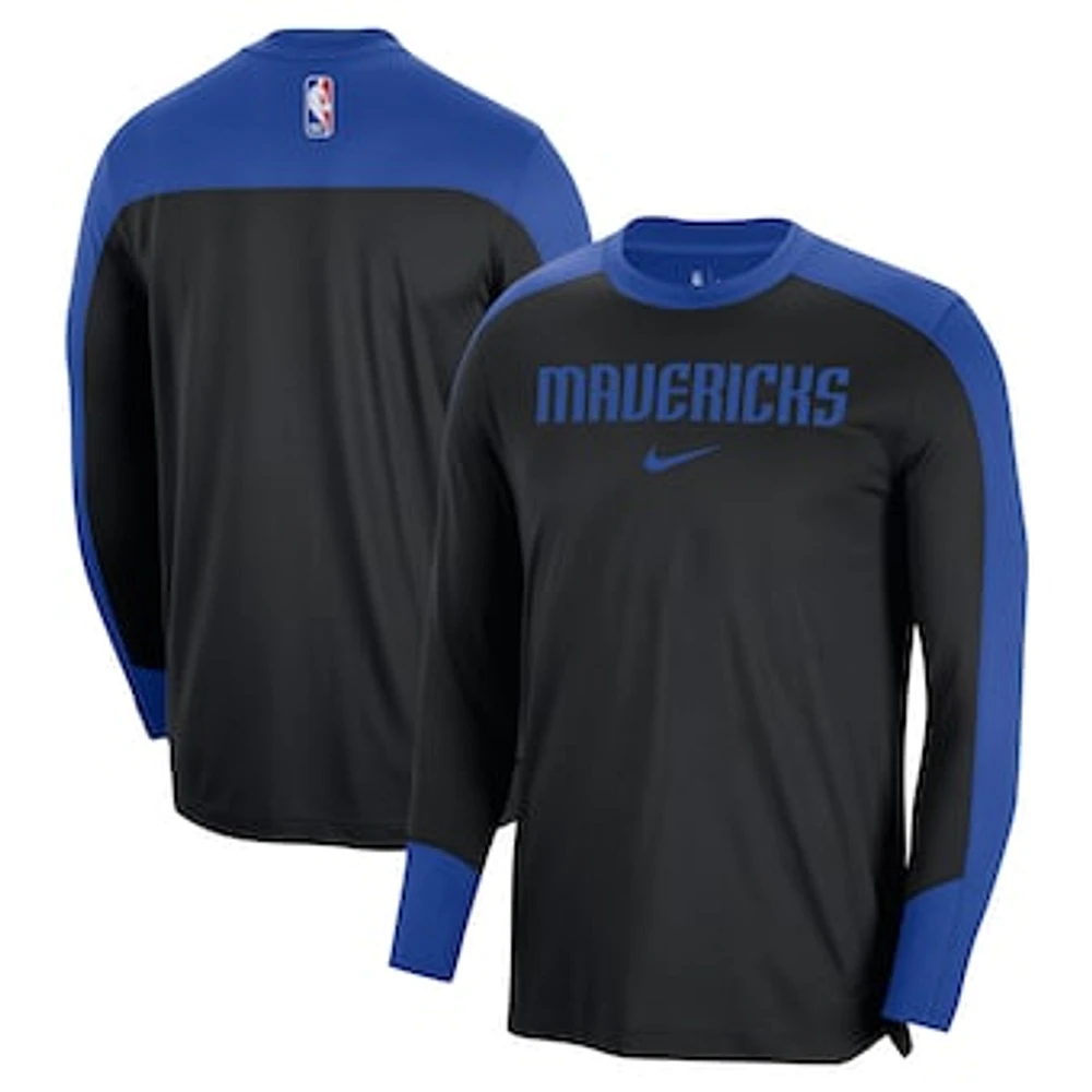 Men's Nike Black Dallas Mavericks 2024/25 Authentic Pre-Game Legend Long Sleeve Shooting Shirt