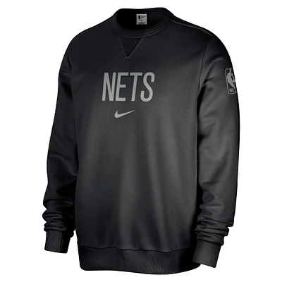 Men's Nike Black Brooklyn Nets Courtside Standard Issue Performance Pullover Sweatshirt