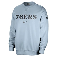 Men's Nike Light Blue Philadelphia 76ers Courtside Standard Issue Performance Pullover Sweatshirt