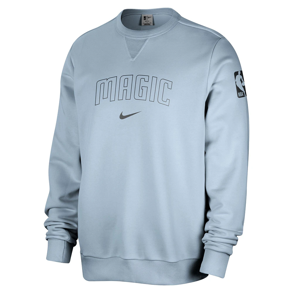 Men's Nike Light Blue Orlando Magic Courtside Standard Issue Performance Pullover Sweatshirt