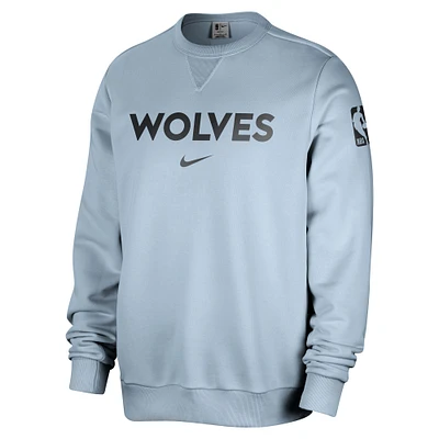 Men's Nike Light Blue Minnesota Timberwolves Courtside Standard Issue Performance Pullover Sweatshirt