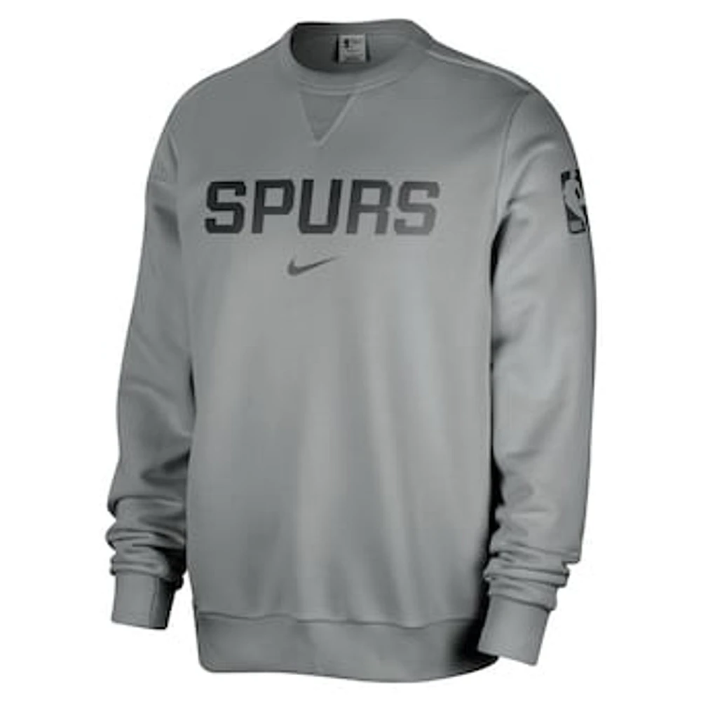 Men's Nike Gray San Antonio Spurs Courtside Standard Issue Performance Pullover Sweatshirt