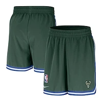 Men's Nike Hunter Green Milwaukee Bucks Authentic Pre-Game Woven Performance Shorts