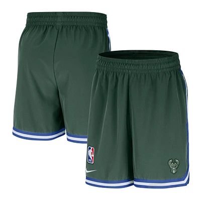 Men's Nike Hunter Green Milwaukee Bucks Authentic Pre-Game Woven Performance Shorts