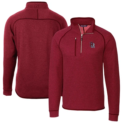 Men's Cutter & Buck Heather Round Rock Express Mainsail Sweater-Knit Half-Zip Pullover Jacket