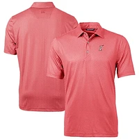 Men's Cutter & Buck Red Albuquerque Isotopes Pike Banner Print Stretch Polo