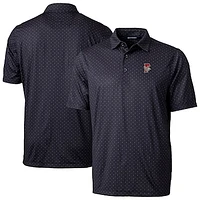Men's Cutter & Buck  Black Fresno Grizzlies Pike Double Dot Print Stretch Polo