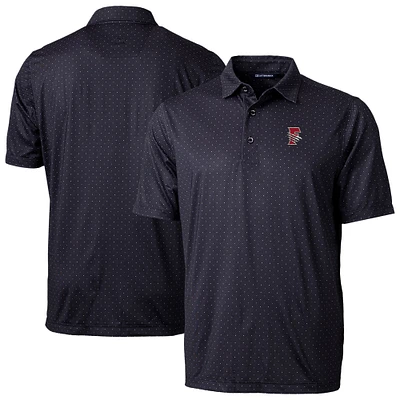 Men's Cutter & Buck  Black Fresno Grizzlies Pike Double Dot Print Stretch Polo