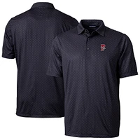 Men's Cutter & Buck  Black Fresno Grizzlies Pike Double Dot Print Stretch Polo