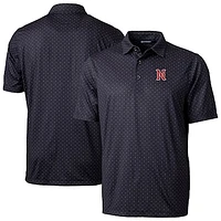 Men's Cutter & Buck  Black Nashville Sounds Pike Double Dot Print Stretch Polo