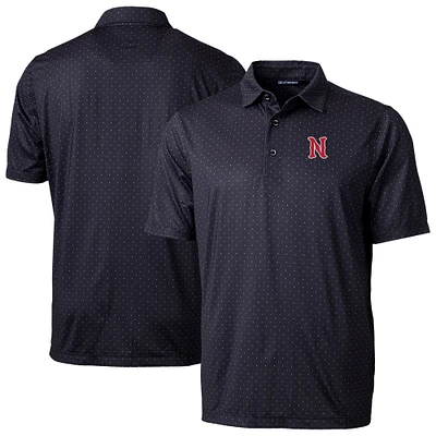 Men's Cutter & Buck  Black Nashville Sounds Pike Double Dot Print Stretch Polo