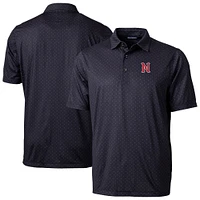 Men's Cutter & Buck  Black Nashville Sounds Pike Double Dot Print Stretch Polo