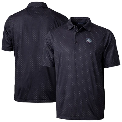 Men's Cutter & Buck  Black Lehigh Valley IronPigs Pike Double Dot Print Stretch Polo