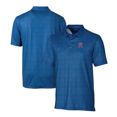 Men's Cutter & Buck Blue Tacoma Rainiers Pike Micro Floral Stretch Polo