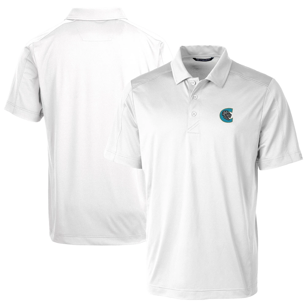 Men's Cutter & Buck White Charlotte Knights Prospect Textured Stretch Polo