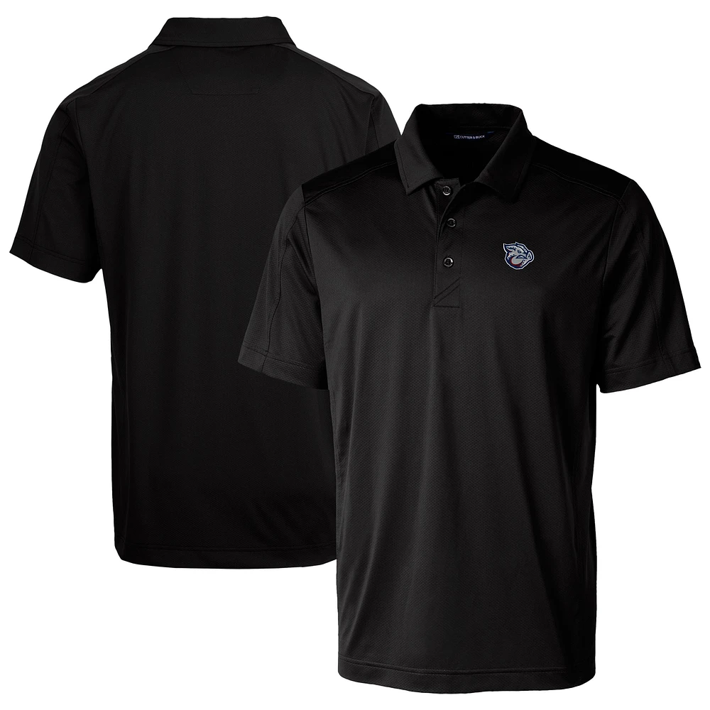 Men's Cutter & Buck Black Lehigh Valley IronPigs Prospect Textured Stretch Polo