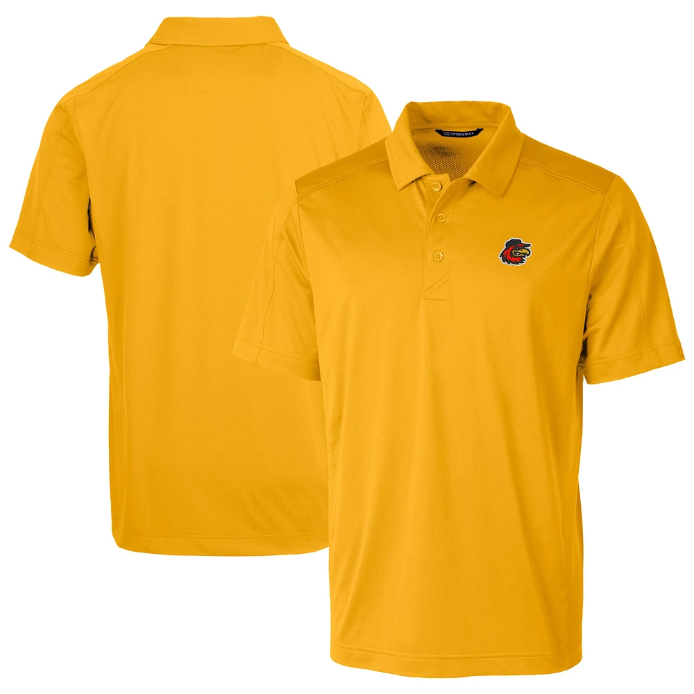 Men's Cutter & Buck Gold Rochester Red Wings Prospect Textured Stretch Polo