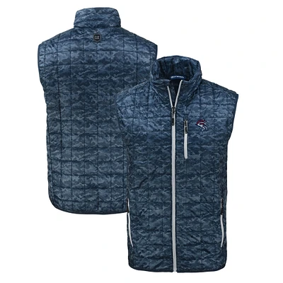 Men's Cutter & Buck Navy Binghamton Rumble Ponies Rainier PrimaLoft Eco Insulated Full-Zip Printed Puffer Vest