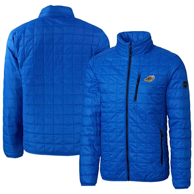 Men's Cutter & Buck Royal Akron RubberDucks Rainier PrimaLoft Eco Insulated Full-Zip Puffer Jacket