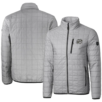 Men's Cutter & Buck Gray Omaha Storm Chasers Rainier PrimaLoft Eco Insulated Full-Zip Puffer Jacket