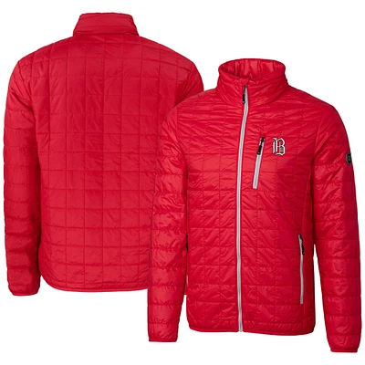 Men's Cutter & Buck Red Birmingham Barons Rainier PrimaLoft Eco Insulated Full-Zip Puffer Jacket