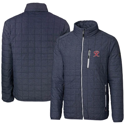Men's Cutter & Buck Heather Navy Tacoma Rainiers Rainier PrimaLoft Eco Insulated Full-Zip Puffer Jacket