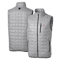 Men's Cutter & Buck Gray Birmingham Barons Rainier PrimaLoft Eco Insulated Full-Zip Puffer Vest