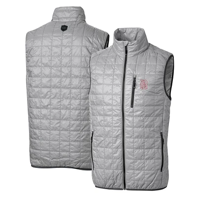 Men's Cutter & Buck Gray Birmingham Barons Rainier PrimaLoft Eco Insulated Full-Zip Puffer Vest