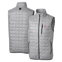 Men's Cutter & Buck Gray Birmingham Barons Rainier PrimaLoft Eco Insulated Full-Zip Puffer Vest