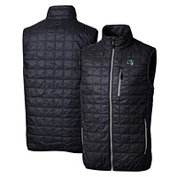 Men's Cutter & Buck Navy Gwinnett Stripers Rainier PrimaLoft Eco Insulated Full-Zip Puffer Vest