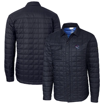 Men's Cutter & Buck Navy Binghamton Rumble Ponies Rainier PrimaLoft Eco Insulated Quilted Button-Up Shacket