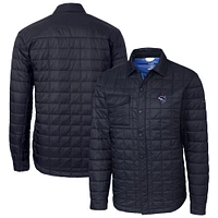 Men's Cutter & Buck Navy Binghamton Rumble Ponies Rainier PrimaLoft Eco Insulated Quilted Button-Up Shacket