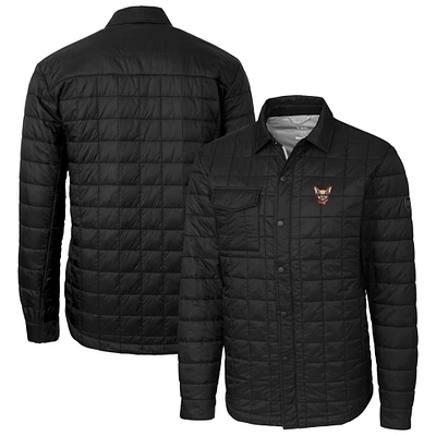 Men's Cutter & Buck Black El Paso Chihuahuas Rainier PrimaLoft Eco Insulated Quilted Button-Up Shacket