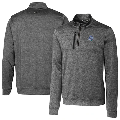 Men's Cutter & Buck Gray Hartford Yard Goats Stealth Heathered Quarter-Zip Top