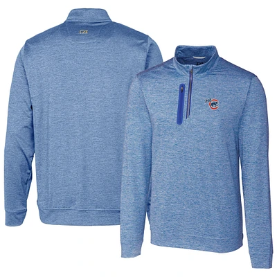 Men's Cutter & Buck Iowa Cubs Stealth Heathered Quarter-Zip Top