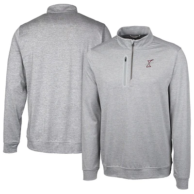 Men's Cutter & Buck  Gray Albuquerque Isotopes Stealth Heathered Quarter-Zip Top