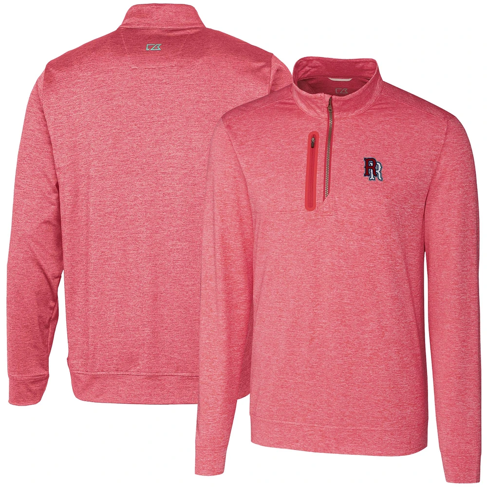 Men's Cutter & Buck Round Rock Express Stealth Heathered Quarter-Zip Top