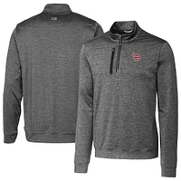 Men's Cutter & Buck Gray Louisville Bats Stealth Heathered Quarter-Zip Top