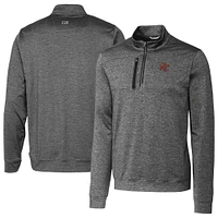 Men's Cutter & Buck Sacramento River Cats Stealth Heathered Quarter-Zip Top