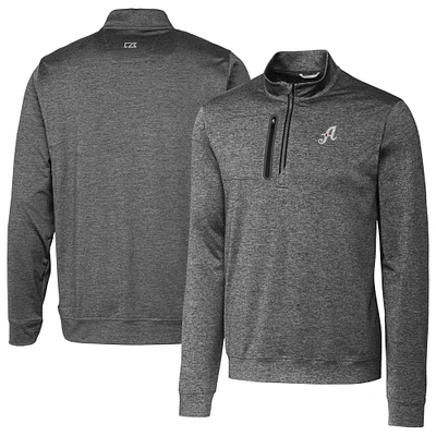 Men's Cutter & Buck  Gray Reno Aces Stealth Heathered Quarter-Zip Top