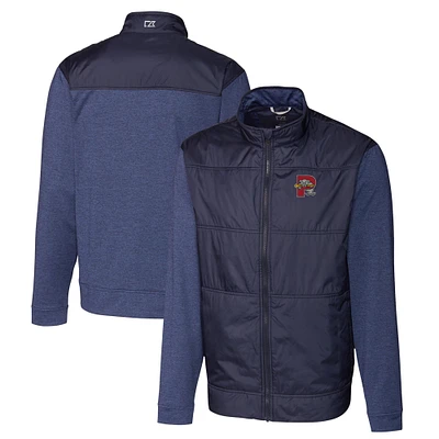 Men's Cutter & Buck Navy Portland Sea Dogs Stealth Hybrid Quilted Full-Zip Windbreaker Jacket