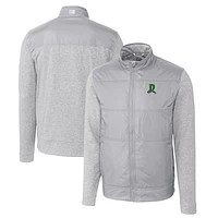 Men's Cutter & Buck Gray Dayton Dragons Stealth Hybrid Quilted Full-Zip Windbreaker Jacket