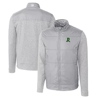 Men's Cutter & Buck Gray Dayton Dragons Stealth Hybrid Quilted Full-Zip Windbreaker Jacket