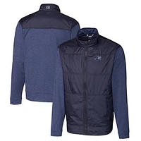 Men's Cutter & Buck Navy West Michigan Whitecaps Stealth Hybrid Quilted Full-Zip Windbreaker Jacket