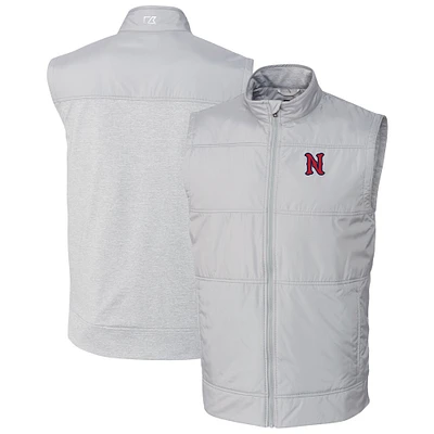 Men's Cutter & Buck  Gray Nashville Sounds Stealth Hybrid Quilted Full-Zip Windbreaker Vest
