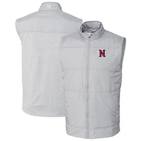Men's Cutter & Buck  Gray Nashville Sounds Stealth Hybrid Quilted Full-Zip Windbreaker Vest