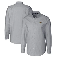 Men's Cutter & Buck Charcoal Akron RubberDucks Oxford Stretch Long Sleeve Button-Down Dress Shirt